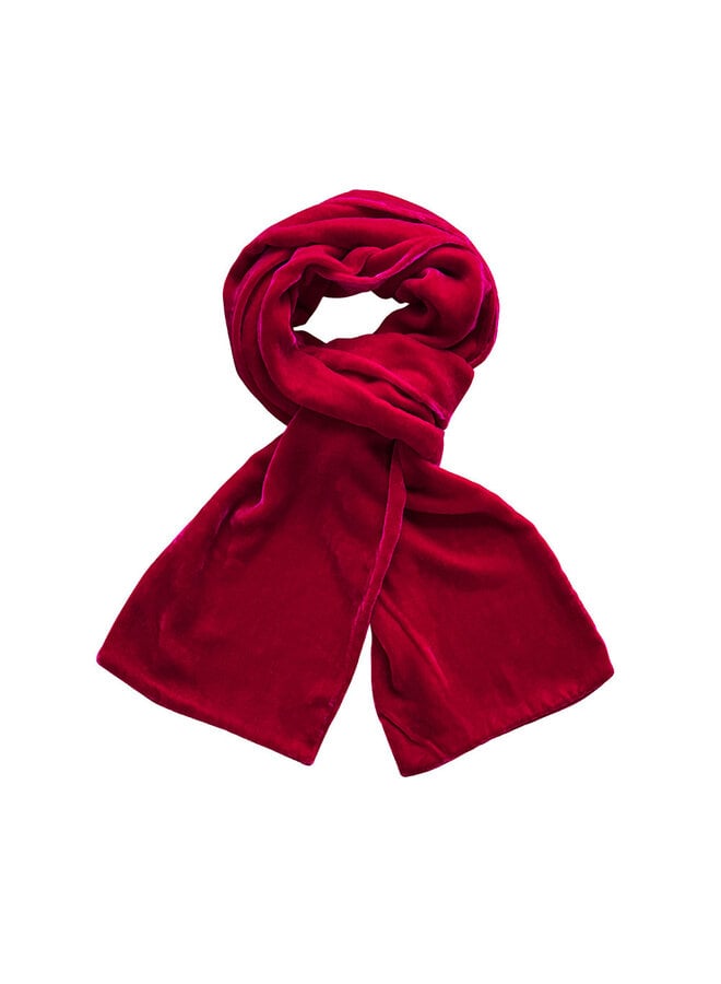 Cerise  Plain Velvet Scarf 201