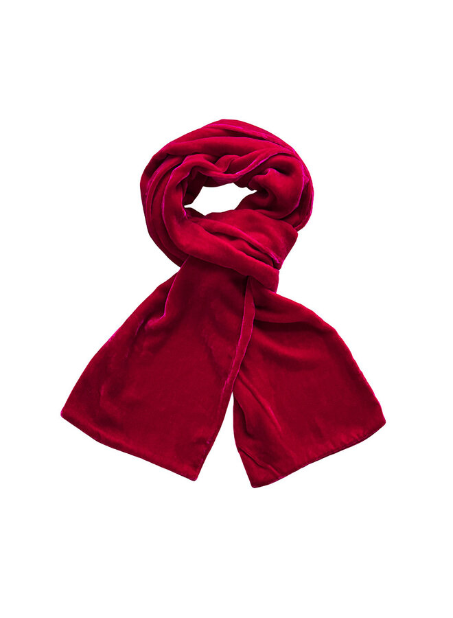 Cerise  Plain Velvet Scarf 201