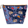Hedgehog  Embroidered Large  Navy Cosmetic Pouch  177