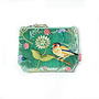 Goldfinch Broderad Sammets Mini Plånbok Aqua 211