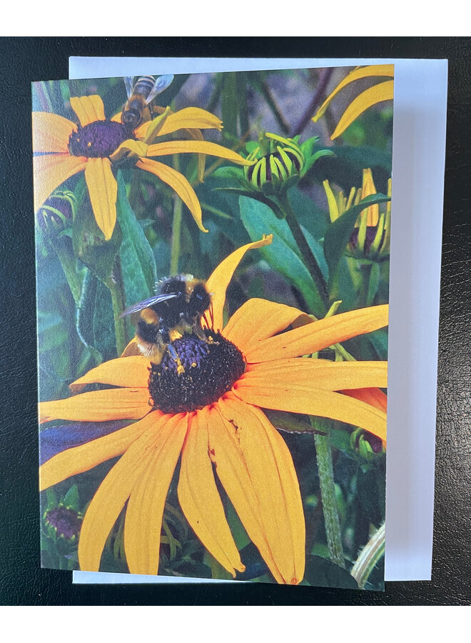 Bees on Yellow Flowers  Photo Art by Sue Wardell