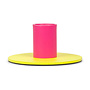 Sulphur & Neyron Pink Metal Two Tone Candleholder