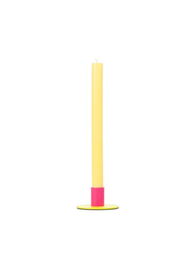 Sulphur & Neyron Pink Metal Two Tone Candleholder