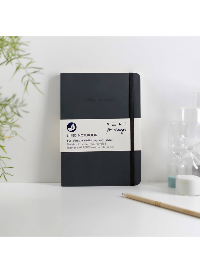 Charcoal Make A Mark Recycled Leather A5 Notebook 28