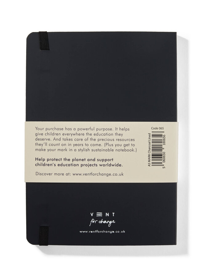 Charcoal Make A Mark Recycled Leather A5 Notebook 28