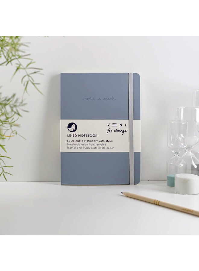 Dusty Blue Make A Mark Recycled Leather A5 Notebook 27