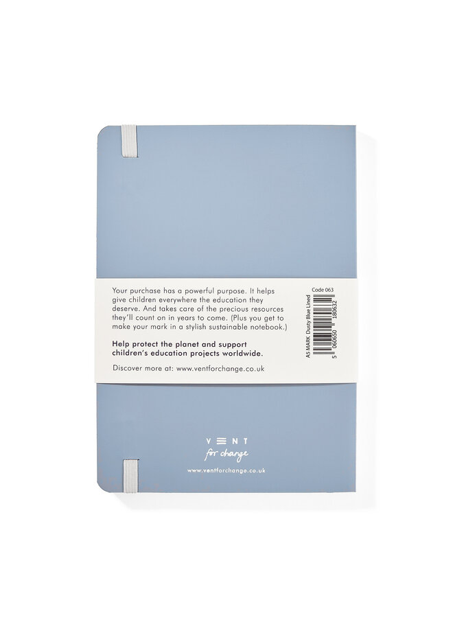 Dusty Blue Make A Mark Recycled Leather A5 Notebook 27