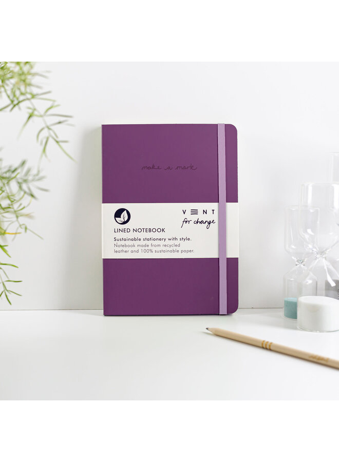 Purple Make A Mark Recycled Leather A5 Notebook 26