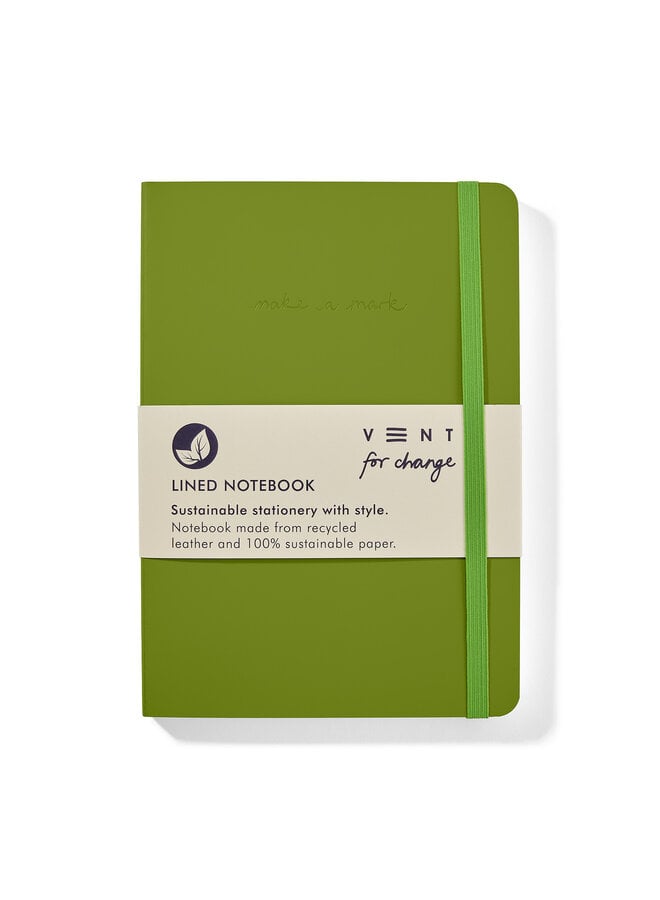 Green Make A Mark Recycled Leather A5 Notebook 24