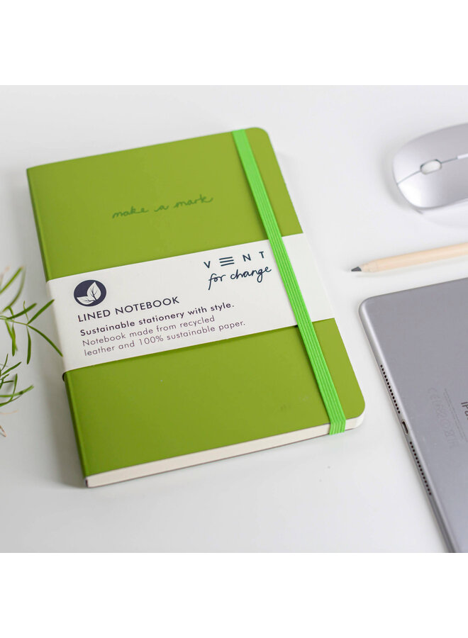 Green Make A Mark Recycled Leather A5 Notebook 24