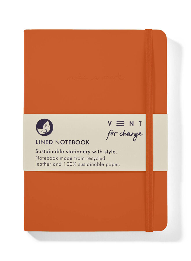 Orange Make A Mark Recycled Leather A5 Notebook 23