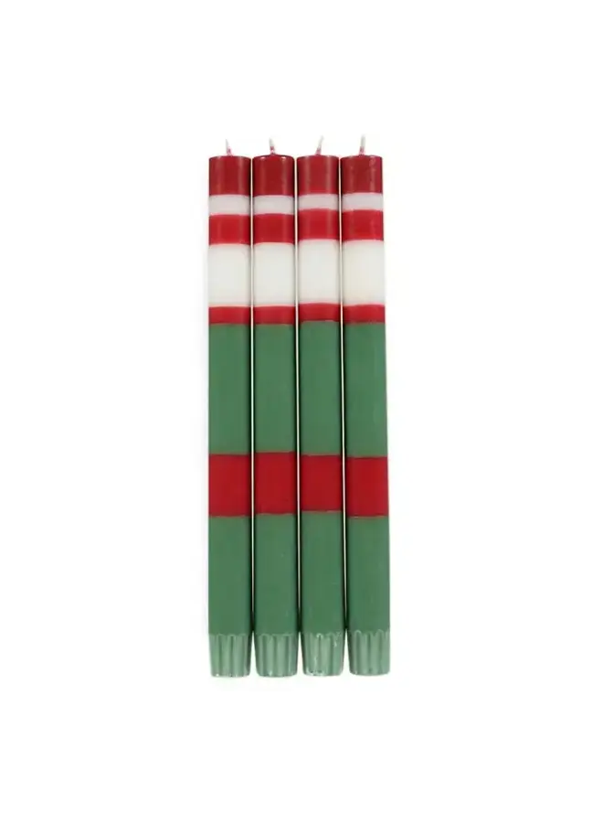 Stripped Festive Candles Red / Green / White