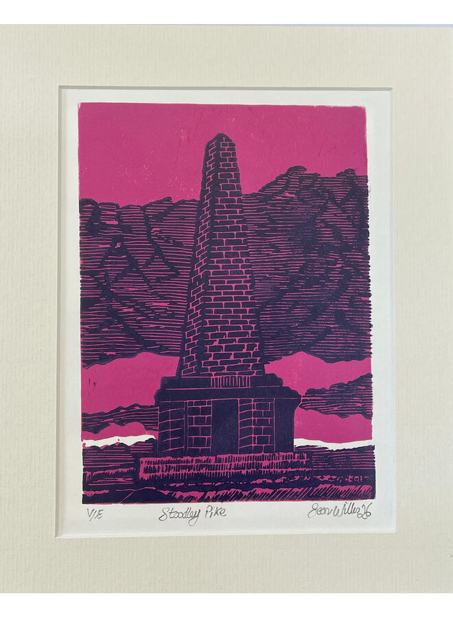 Stoodley Pike Linolschnitt Rosa 19