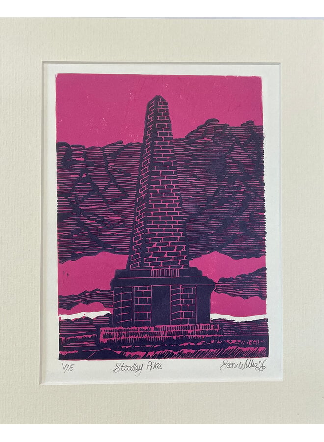 Stoodley Pike Linolschnitt Rosa 19