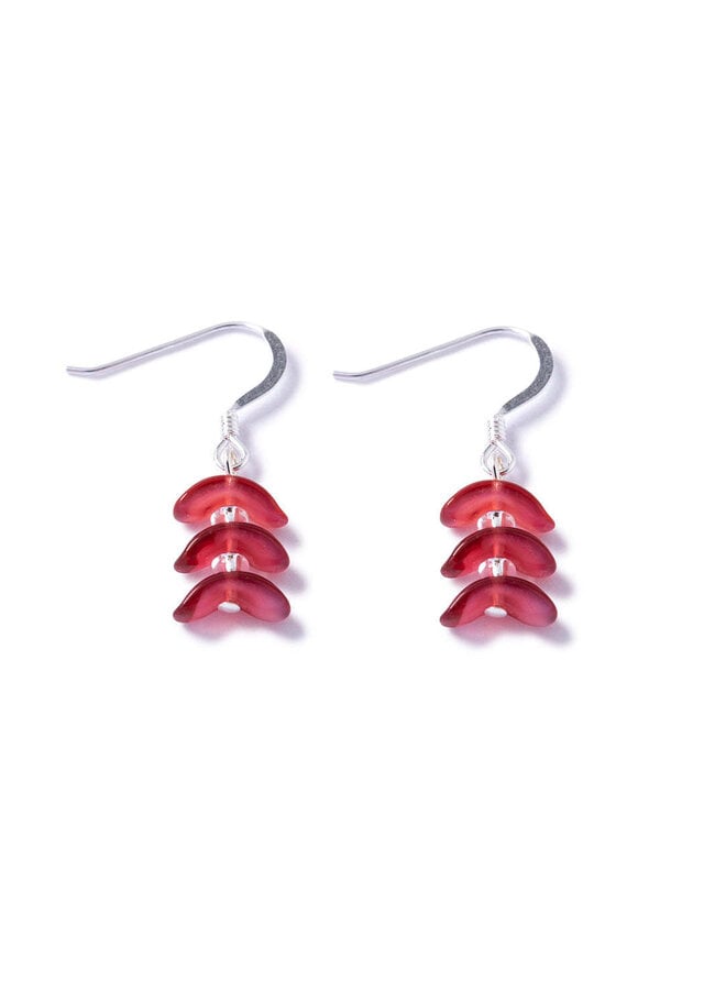 Raspberry Creascents Earrings