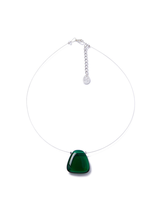 Emerald Glass Pendant Necklace