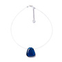 Collier pendentif en verre bleu marine
