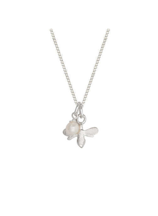 Copy of Hammered Silver Mini Disc with Gold Bee Necklace 233