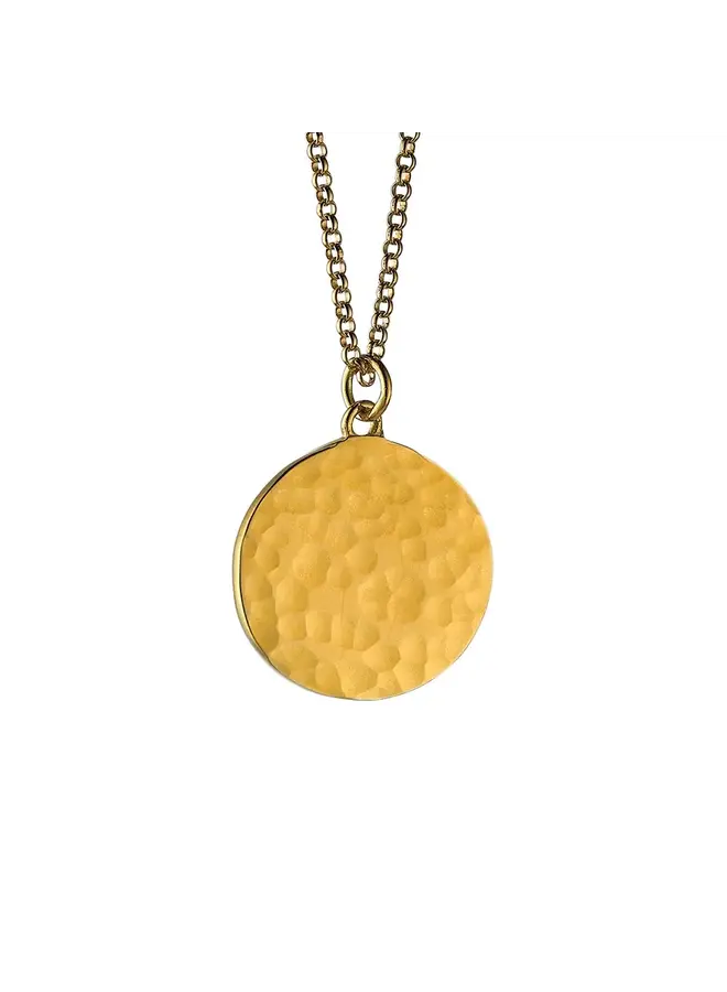 Gehämmertes Scheibenhalsband aus schwerem Gold-Vermeil 236
