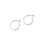 Copy of Trumpet Hoops With Silver Discs Earrings 231