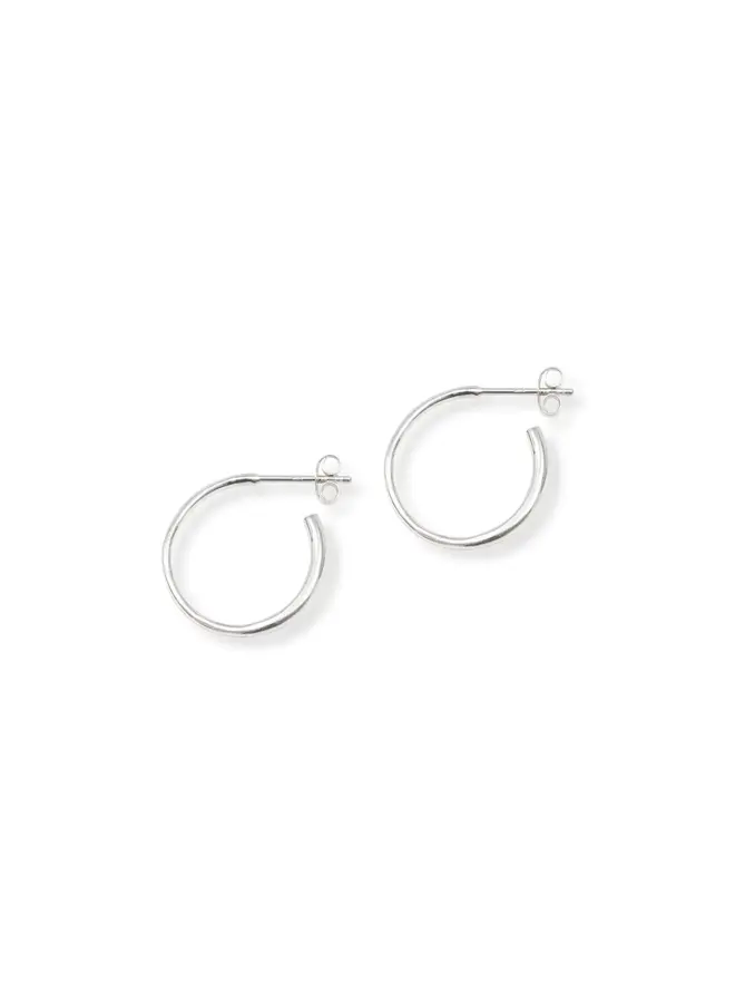 Copy of Trumpet Hoops With Silver Discs Earrings 231