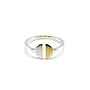 Copy of Adjustable Ring with Double Hearts in Silver and Gold 245
