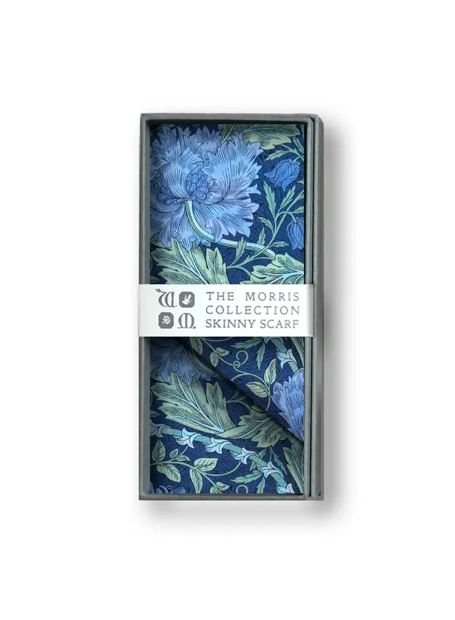 March Blue Skinny Scarf - Morris Collection Boxed 248