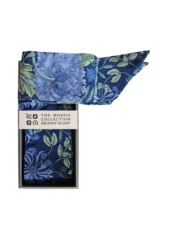 March Blue Skinny Scarf - Morris Collection Boxed 248
