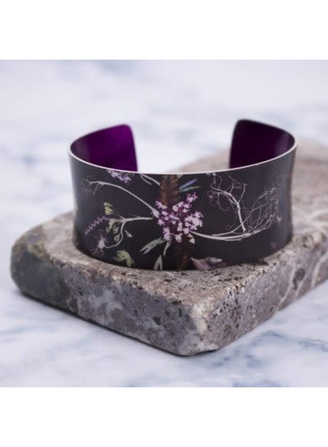 Cuff bracelet Edwardian  botanical design 15