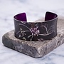 Cuff bracelet blue vine botanical design 15