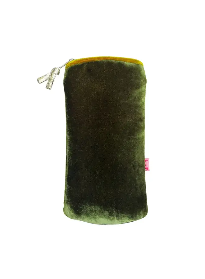 Olive Green Velvet Glasses Purse 226