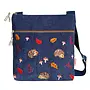 Sac bandoulière bleu grand format brodé hérisson 236