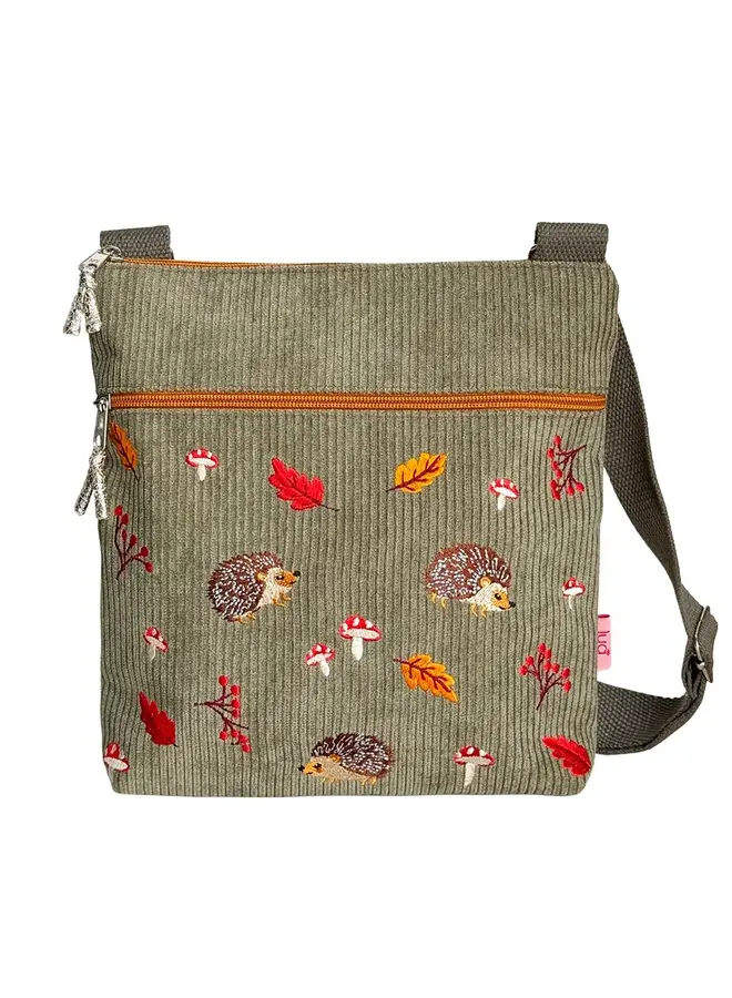 Hedgehog  Embroidered  Mushroom  Large Cross Body Bag 237