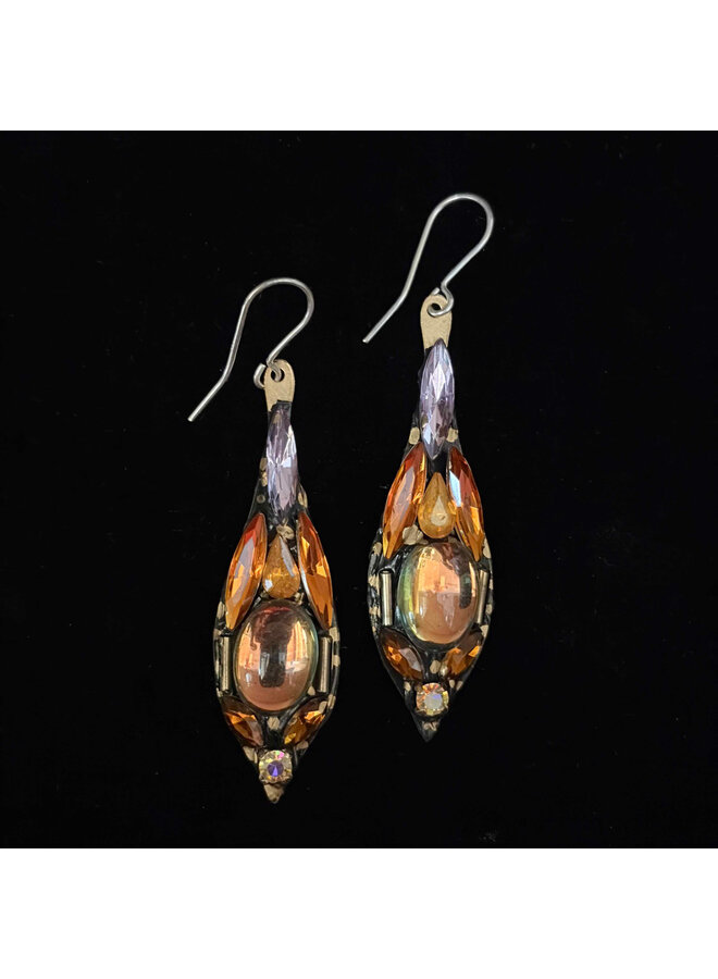 Boucles d'oreilles pendantes Ambre Large 691