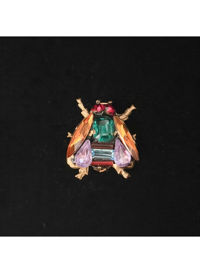 Broche de abeja con alas naranjas 706