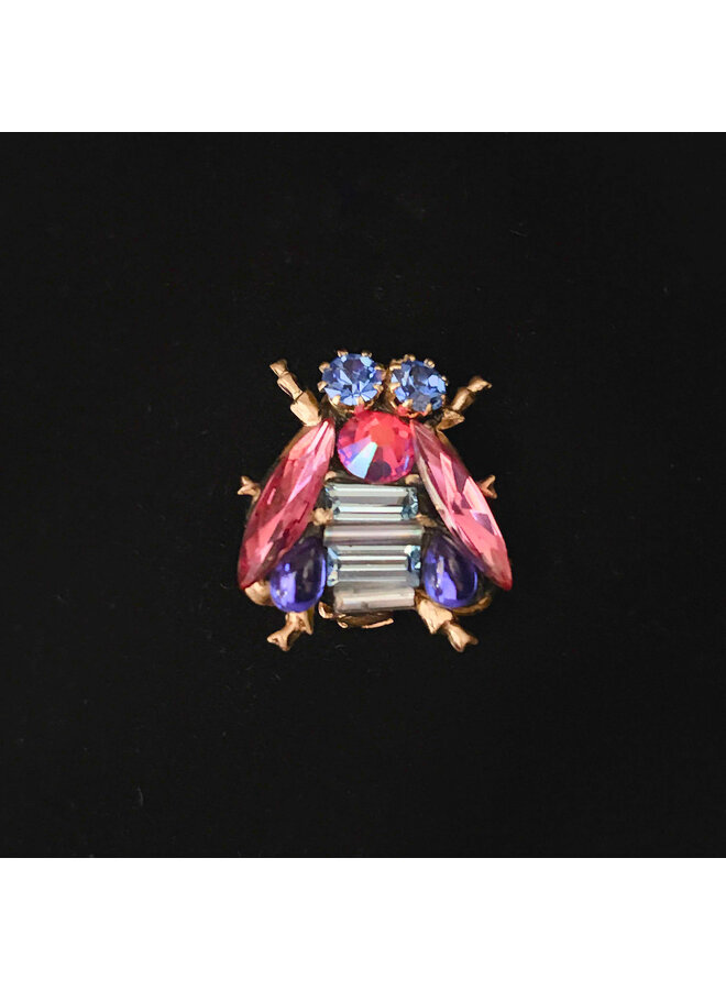 Broche de abeja con alas rosas 708