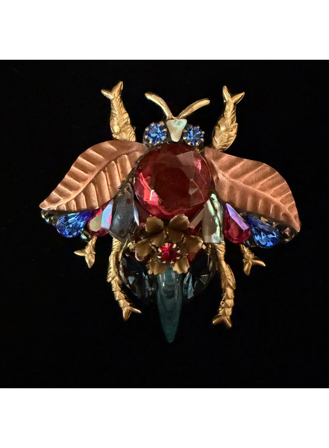 Bee with Copper Wings Large  Brooch 714