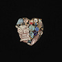 Heart with Silver Owl Small Brooch 718