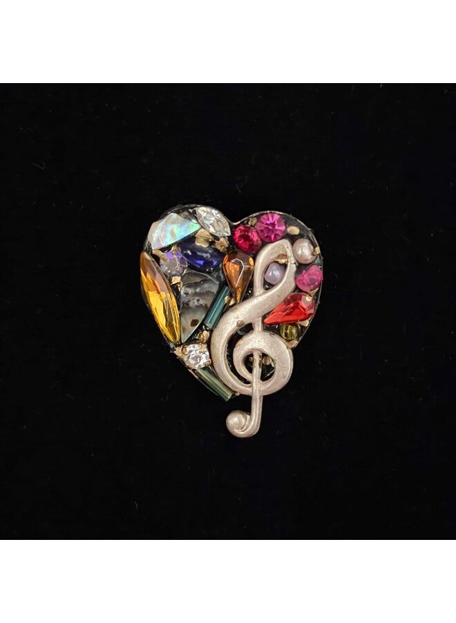 Heart with Treble Clef Small Brooch 719