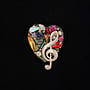 Copy of Heart with Silver Owl Small Brooch 718