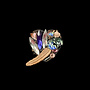 Heart with  Feather Tiny  Brooch 720