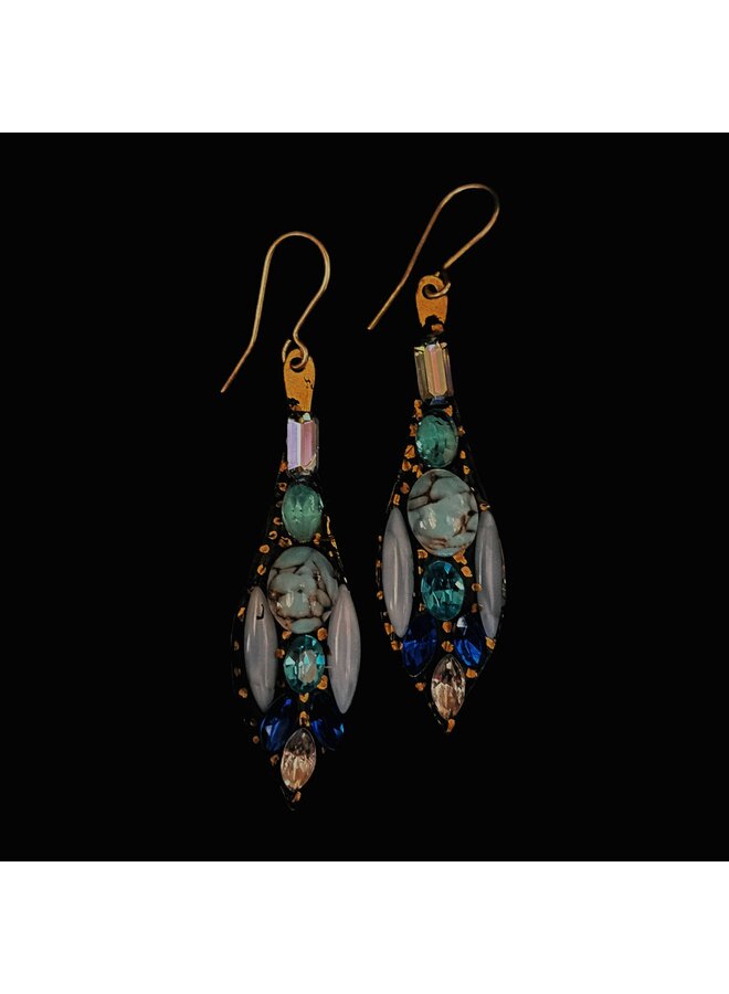 Pendientes colgantes grandes azul cielo 693