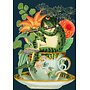 Die Frosch-Teetassenkarte