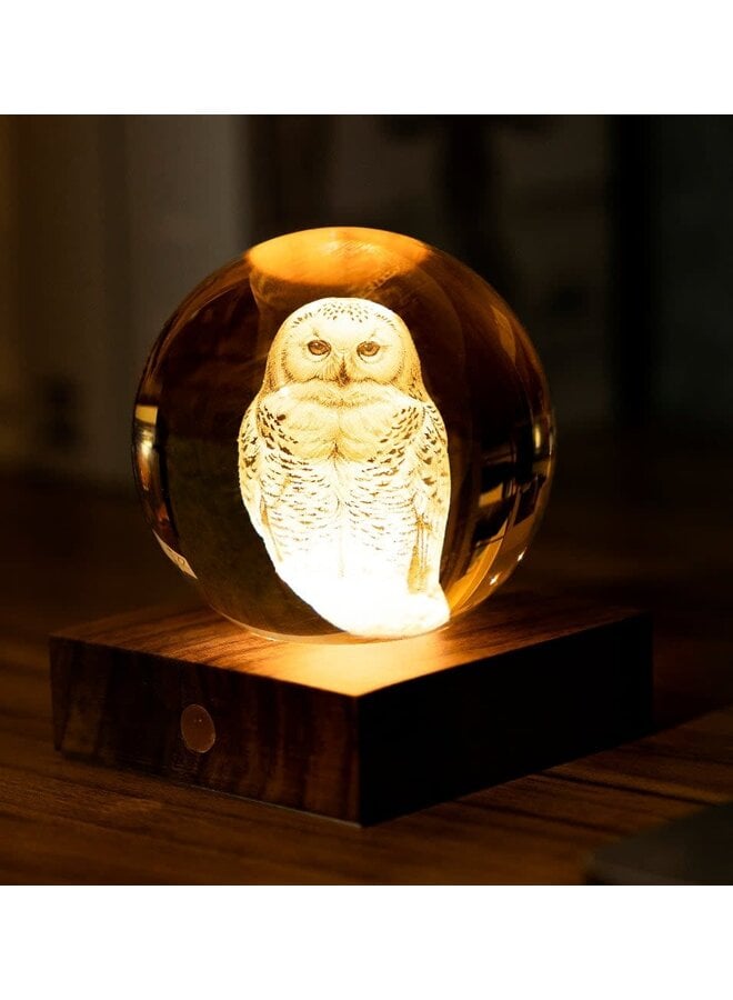 Snowy Owl Amber Crystal Light