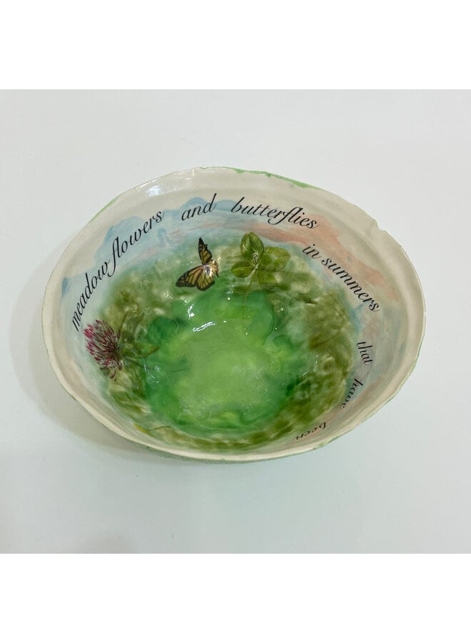 Meadow Flowers and Butterflies ... Bowl