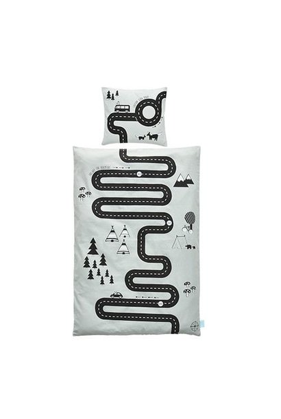 Adventure Bedding - junior - light grey / black