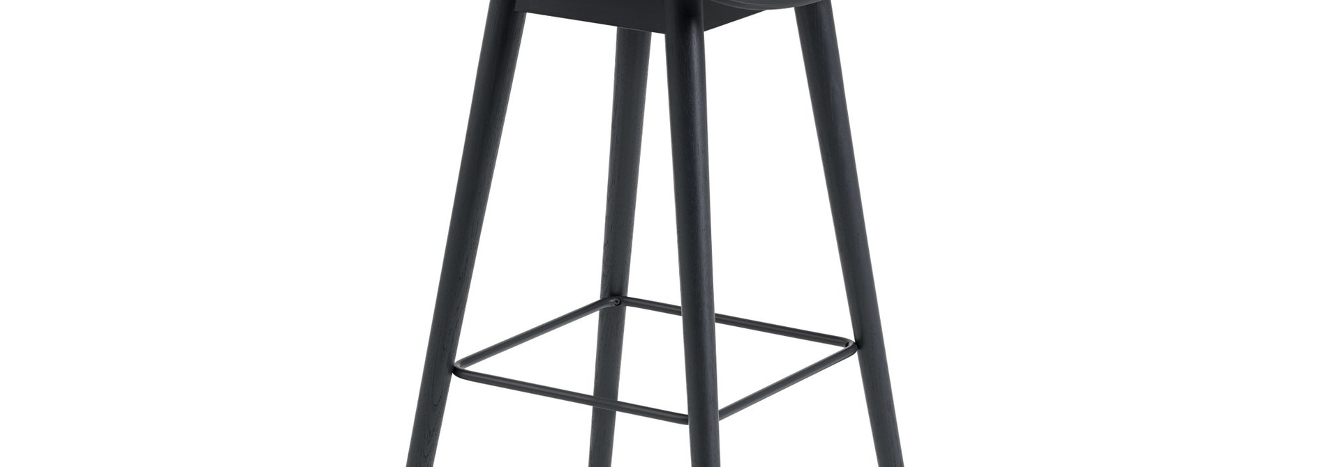 Fiber Bar Stool - Wood Base with backrest