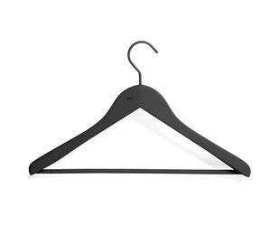 Soft coat hanger wide, black, 4 pcs