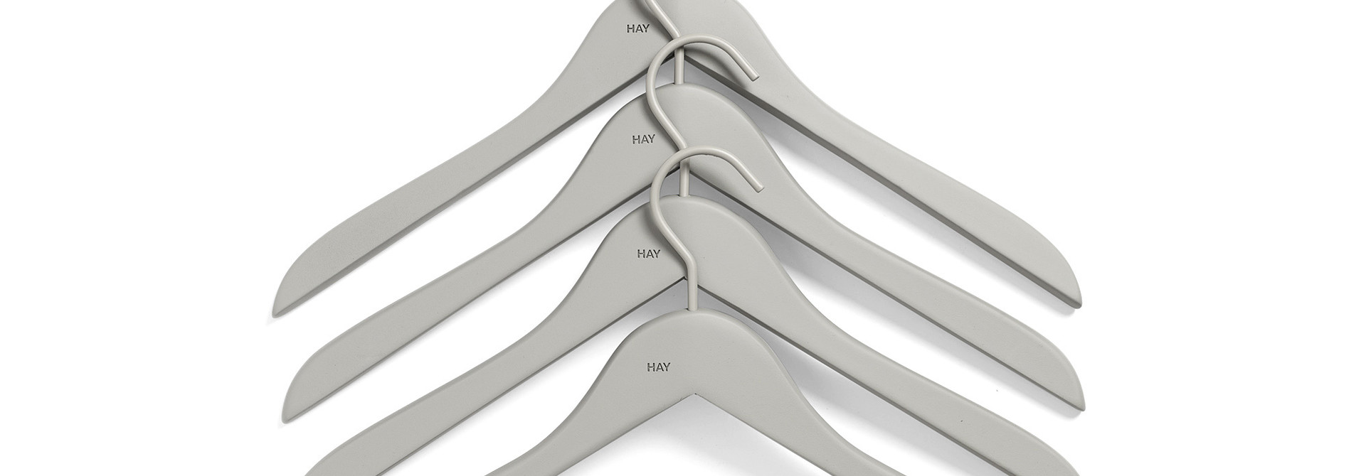 Soft coat hanger - slim - 4 pcs - Grey