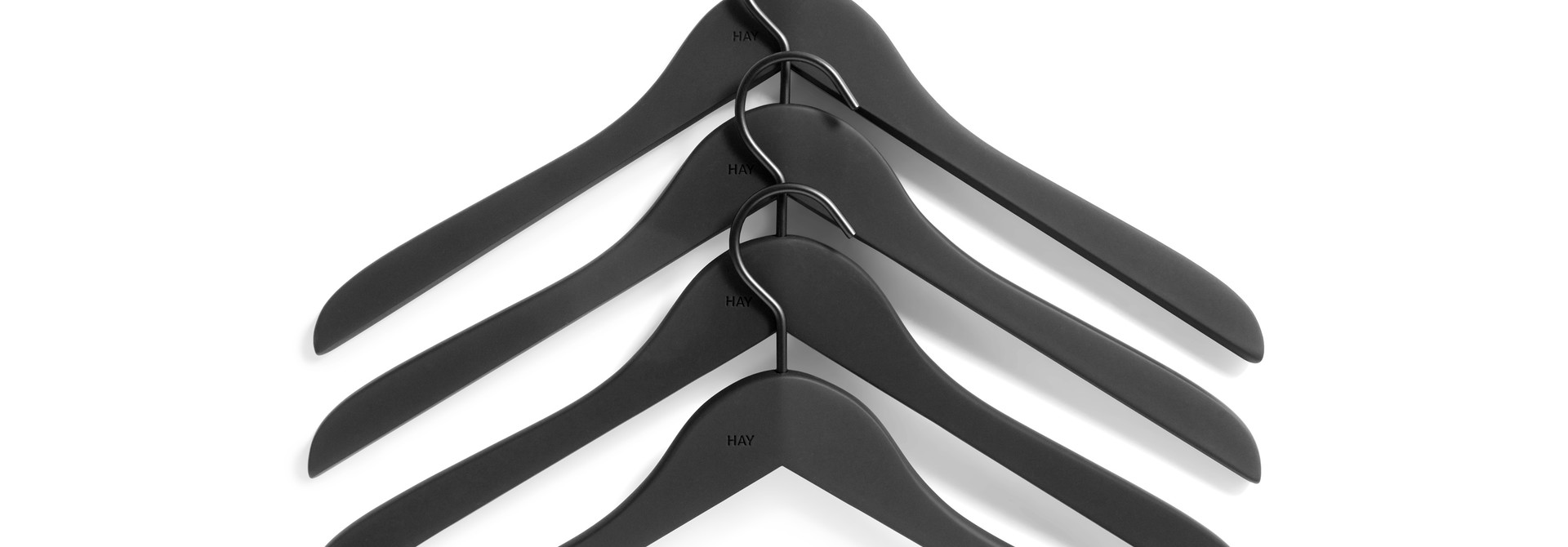 Soft coat hanger wide, black, 4 pcs